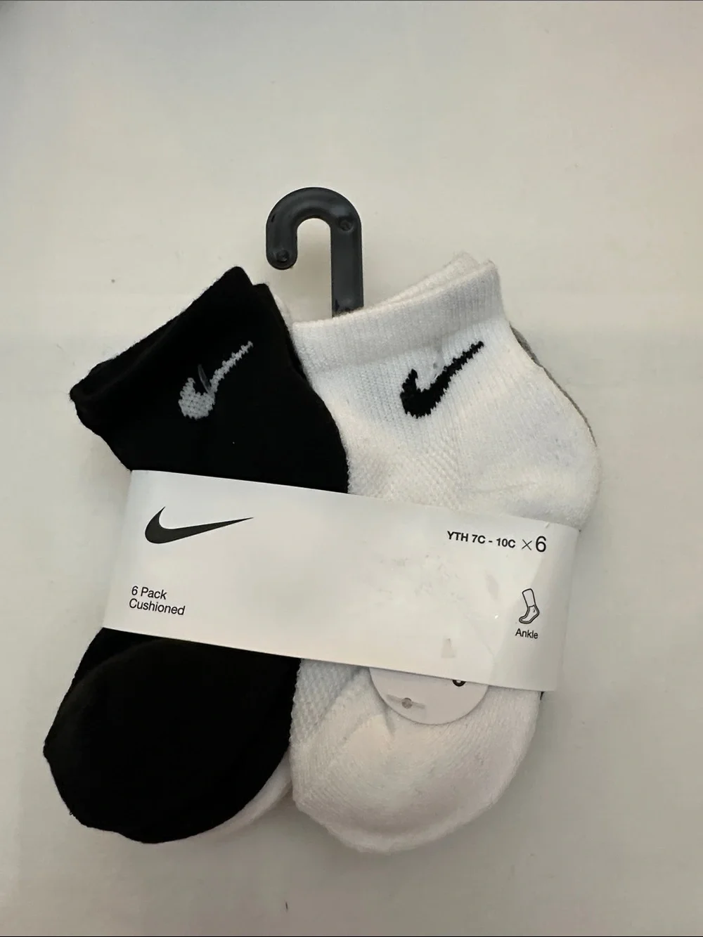Nike Kids Cushioned Ankle Socks - Black & White